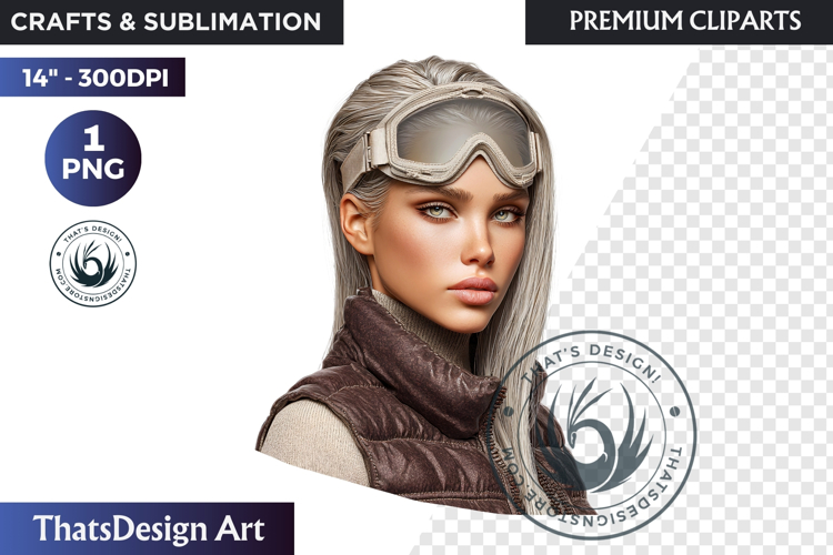 Alpine Winter Sports Fashion and Cabin Clipart PNG