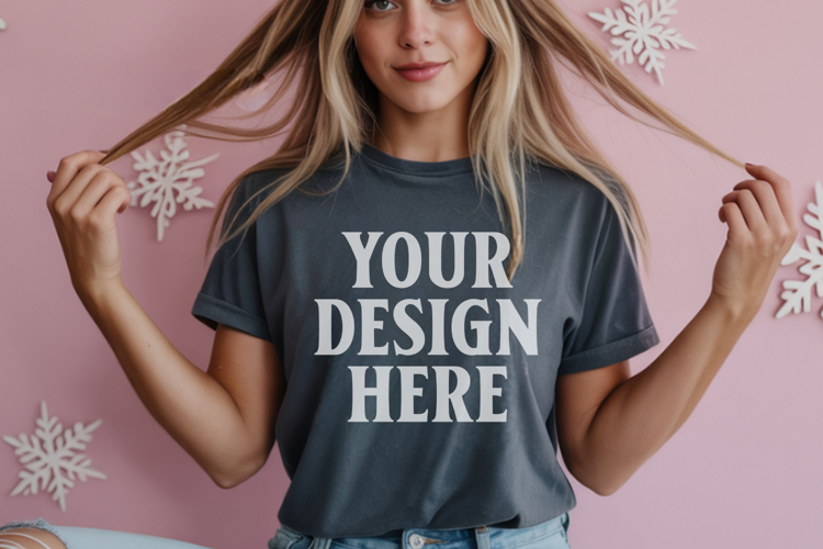 Pepper Comfort Colors 1717 Christmas Shirt Mockup, Coz