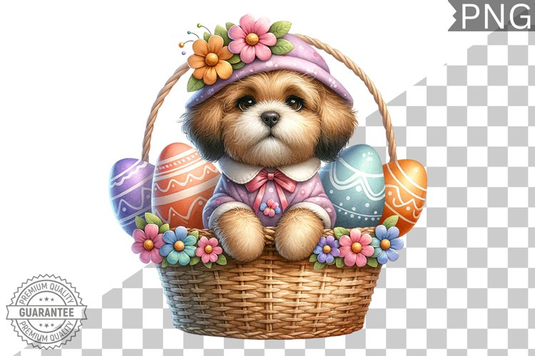 Easter Dog Sublimation - Easter Clipart PNG Design
