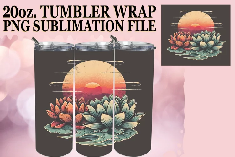 Summer Botanical Serenity Tumbler Design - Retro Charm