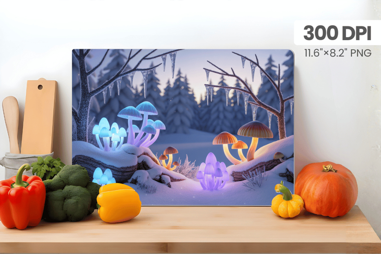 Winter Christmas Wonderland Cutting Board PNG Sublimation
