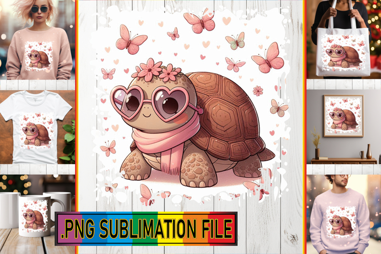RADIANT TSHIRT Sublimation PNG, Turtle