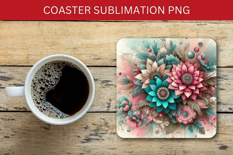 square coaster - sunflowers pattern