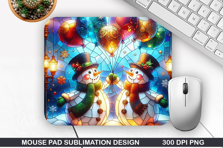 Snowman Mouse Pad Sublimation, Christmas Mouse Pad PNG