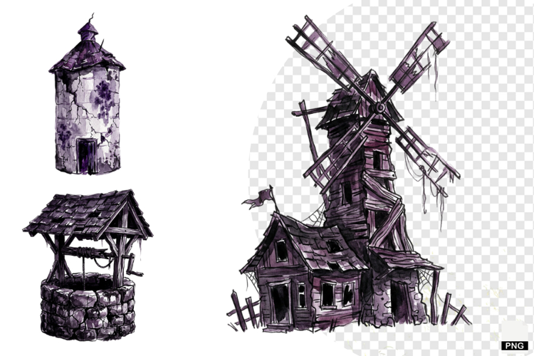 Halloween Haunted Cottage Clipart