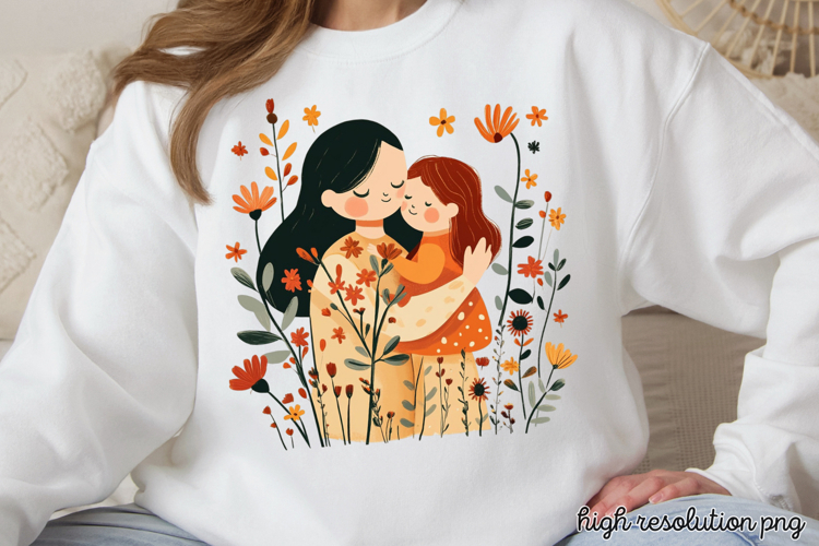 Mothers Day Folk Art Sublimation PNG