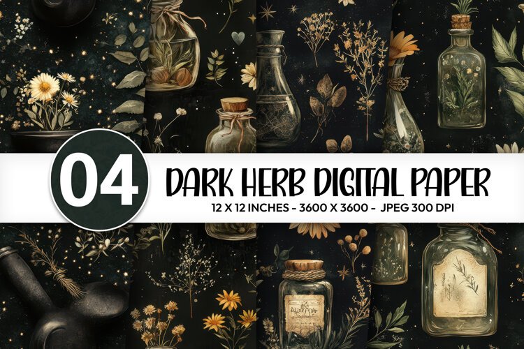 Dark Herb Digital Paper example image 1
