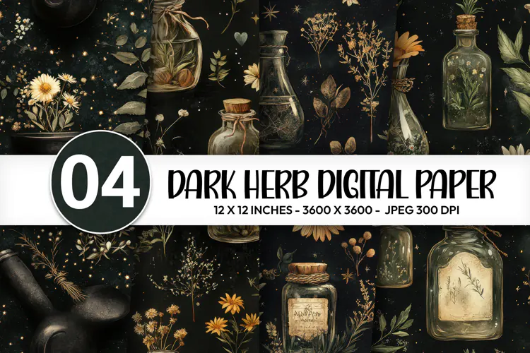 Dark Herb Digital Paper