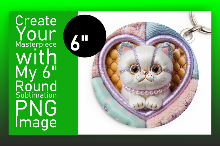 Sleek Keychain Circle Design Template , Holiday Pets