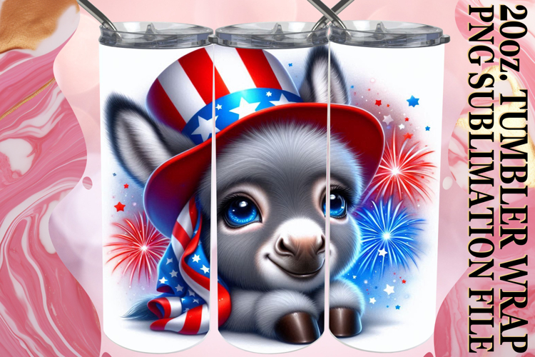 Sublimation Delight 20oz tumbler wrap, USA Animals