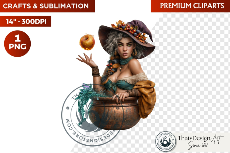 Autumn Witchcraft Clipart - Amber Spells witch PNG