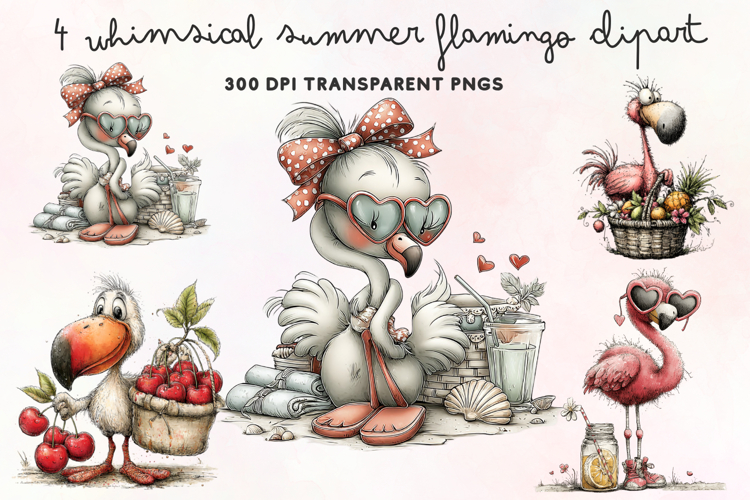 Cute Flamingo Clipart Image 4