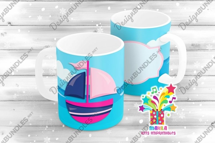 girl ship mug sublimation designs example image 1