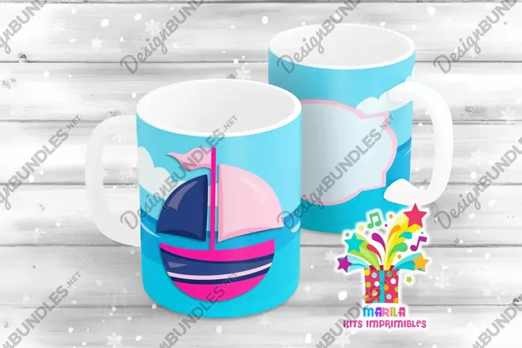 girl ship mug sublimation designs