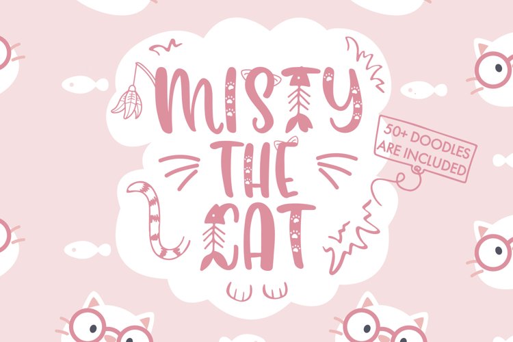 Misty The Cat - 5 Designs With Bonus Doodles example image 1