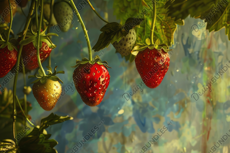 Fruitful Strawberry Background Wallpaper