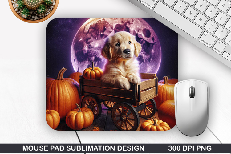 Halloween Dog Mouse Pad Sublimation, Halloween Mouse Pad PNG