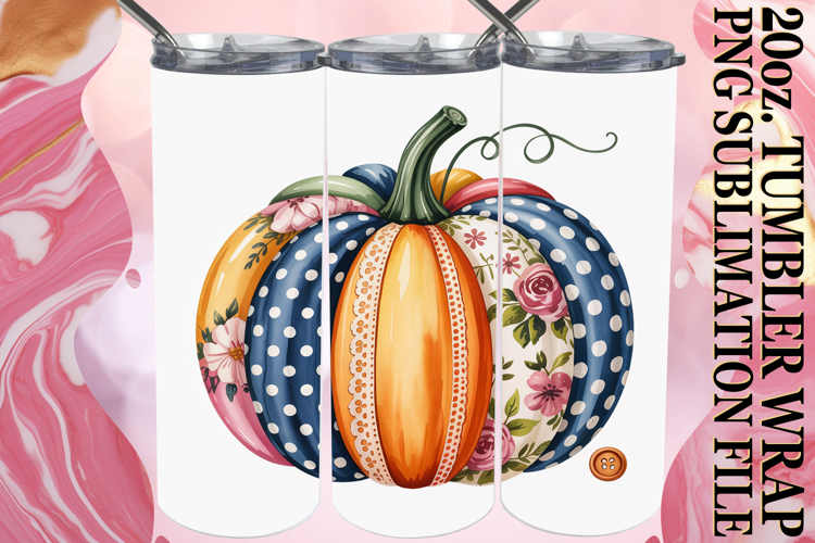 Lively adventures 20oz tumbler wrap, Pumpkin Watercolor