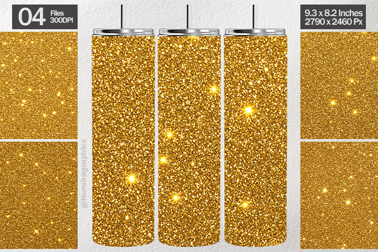 Bright Gold Glitter Tumbler Wrap| Tumbler Sublimation