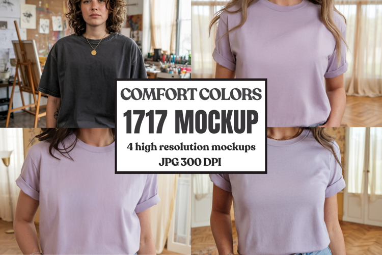 Comfort Colors 1717 T-Shirt Mockup | Garment Dyed Tee Mockup