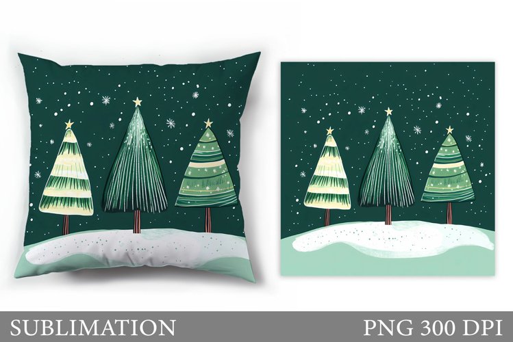 Christmas Tree Pillow Design. Christmas Tree Sublimation example image 1