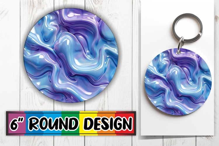 Artistic Abstract Inflated Puff Keychain Sublimation Art example image 1