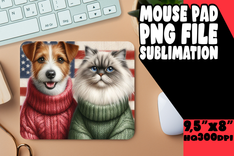 whimsical MOUSE MAT Fun Ideas, Dog and cat