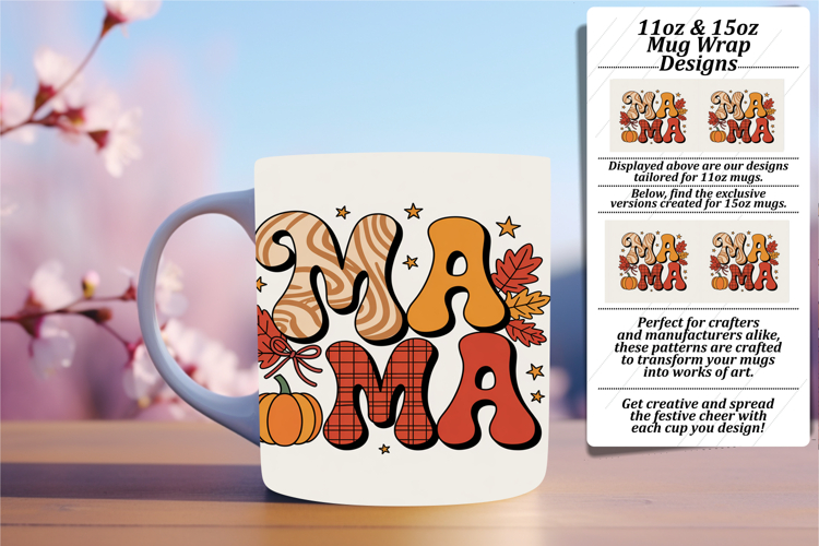 Enchanting 15oz Mug Wrap Png Template , Mama