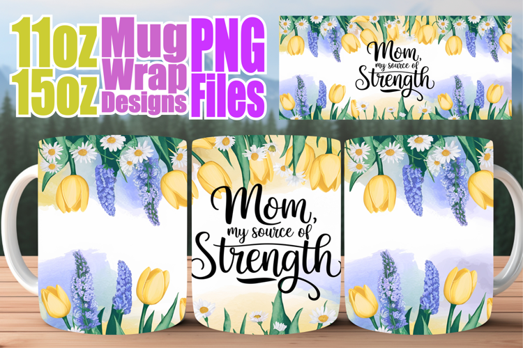 Bright adventures 11oz 15oz mug wrap, Mother's Day
