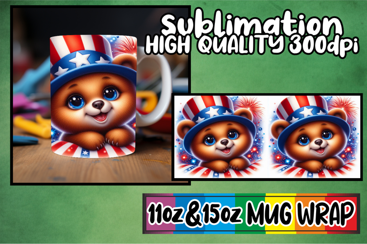 Heartfelt dreams sublimation mug wrap, USA Animals