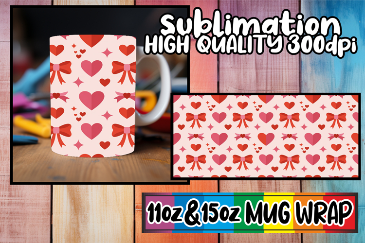 Cheerful memories 11oz 15oz sublimation wrap, Valentines Pa