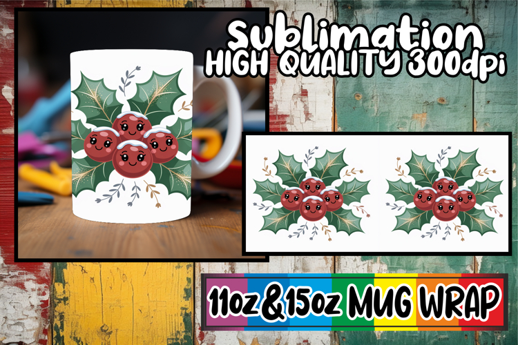 Enchanted days 11oz 15oz sublimation wrap, Cute Christmas
