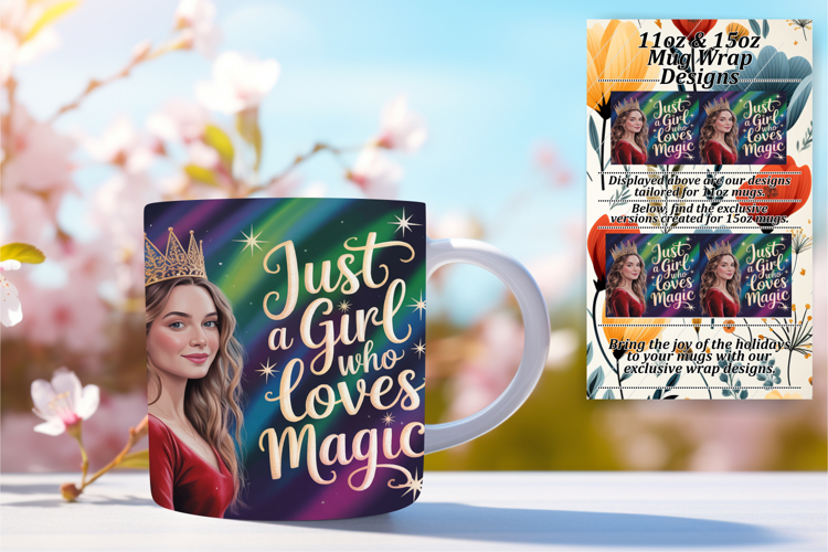 Lovely 15oz Mug Wrap Png Artwork , Just A Girl
