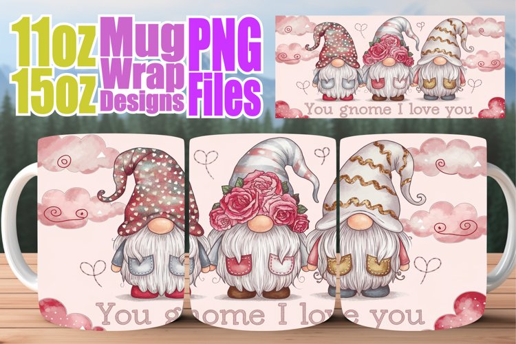 Tender love 11oz 15oz sublimation wrap, Love Gnome