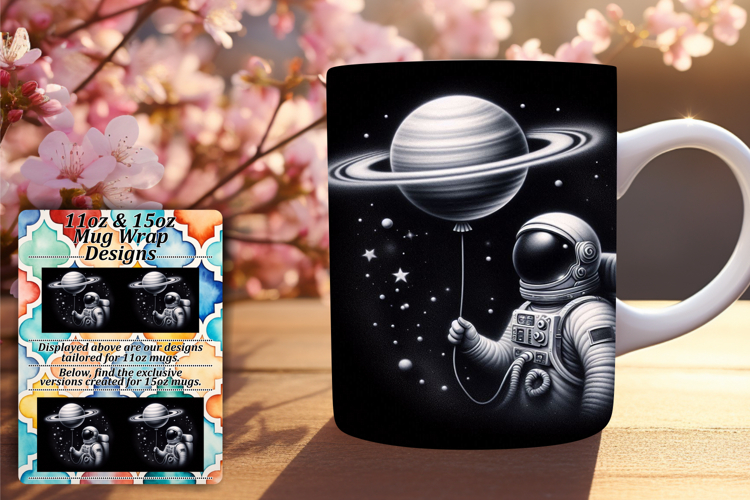 Dynamic 11oz Mug Wrap Png Template , Astronaut