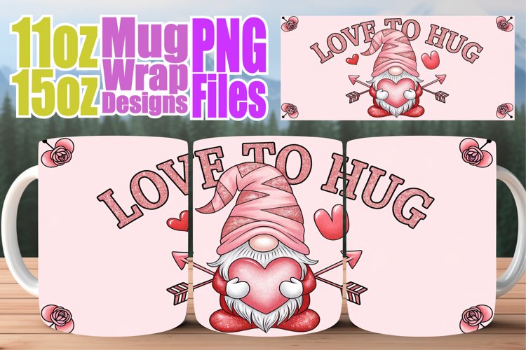 Bright adventures 11oz 15oz mug wrap, Valentines