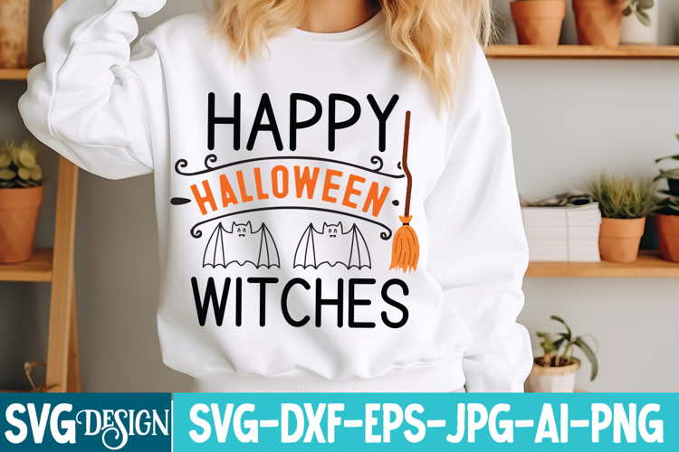Happy Halloween Witches SVG Cut File,Happy Halloween Witches