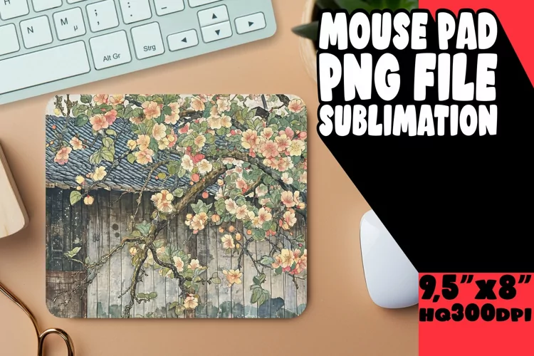Springtime Arboreal Tranquility: Sublimation Mouse Pad