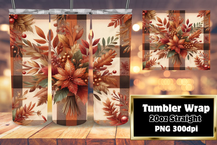 Trendy 20oz Tumbler Wrap File , Autumn Flower