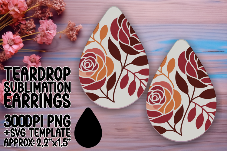 Creative Teardrop Earrings Design Art , Flowers