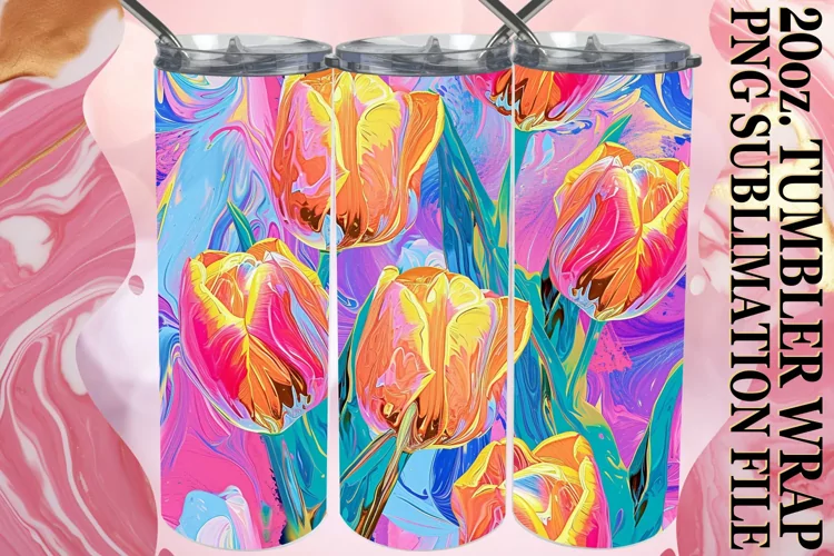 Elegant Flower Patterned Tumbler