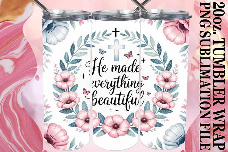 Gentle breezes 20oz tumbler wrap, Religious