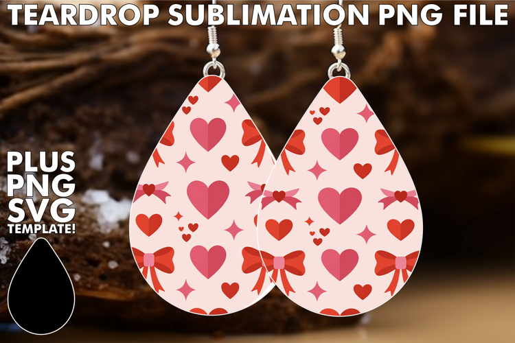 Playful TEARDROP Earrings Art Ideas, Valentines Pattern