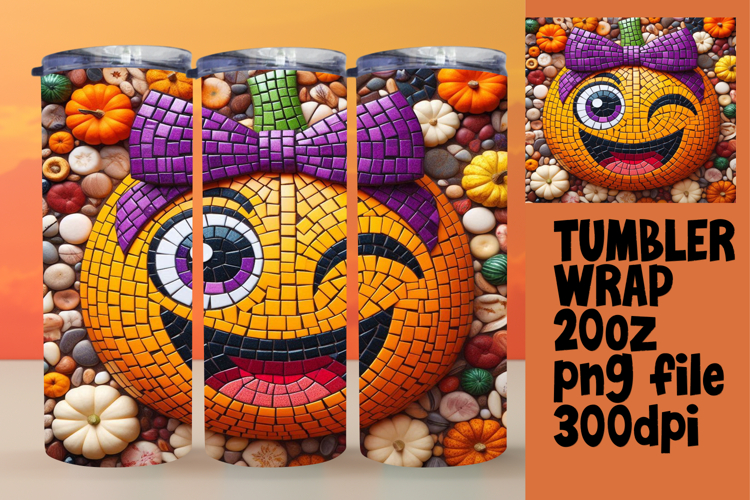 GLAMOROUS 20oz Tumbler Template , Cute Pumpkin