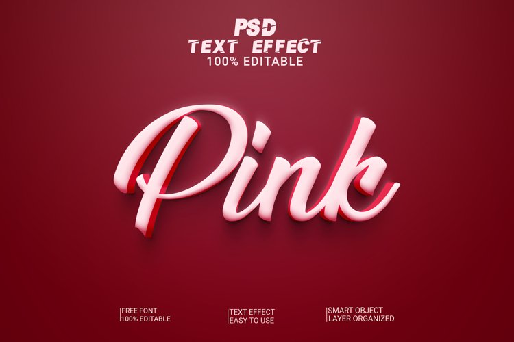 Pink 3d Editable Text Effect Style (2487307)