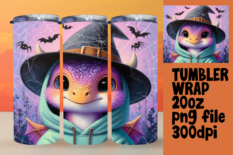 Custom 20oz Sublimation File , Halloween Dino