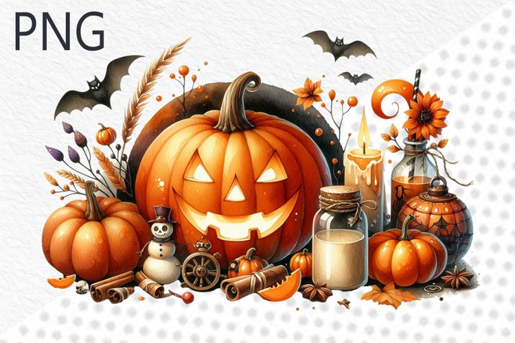 Halloween Pumpkins Sublimation - Clipart PNG Design