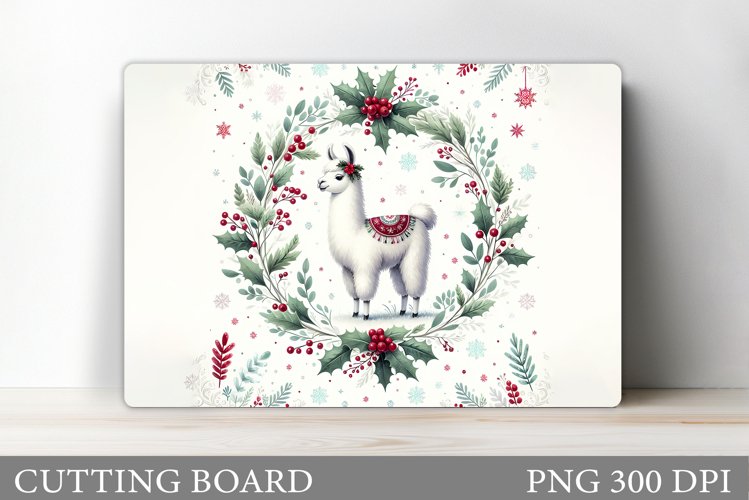 Christmas Lama Cutting Board. Christmas Cutting Board example image 1
