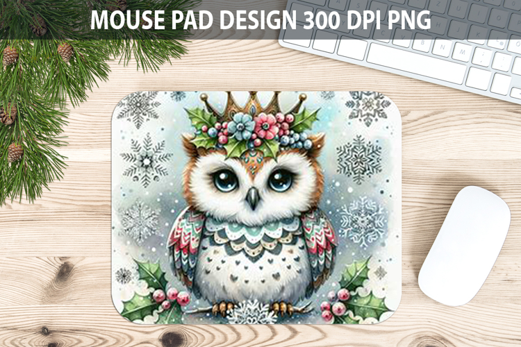 Owl Mouse pad Sublimation - Christmas Animal PNG Design