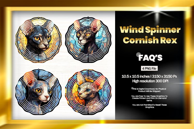 Cornish Rex Wind Spinner Sublimation - 04 Variations example image 1